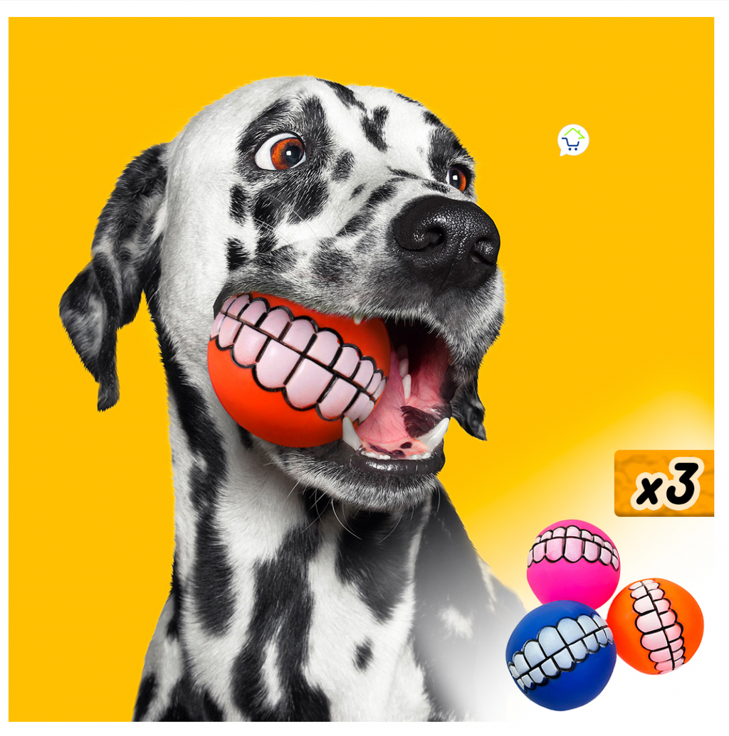 🔥🔥 Pelotas Para Perros x3 Juguete Sonido Diseño Sonrisa 🔥🔥